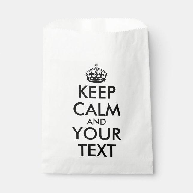 Keep Calm and Carry On - Create Your Own Favour Bags (Front)