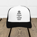 Keep Calm and Carry On - Create Your Own Trucker Hat<br><div class="desc">Make your own Custom Keep Calm and Carry On Design by adding text yourself. It’s very popular slogan for fun lover people and everyone.</div>