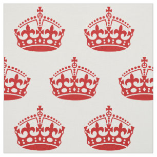 Keep Calm And Carry On Crown Pattern Fabric
