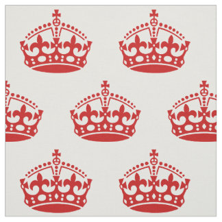 Keep Calm And Carry On Crown Pattern Fabric