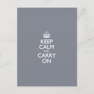 Keep Calm And Carry On. Dark Grey Pattern Postcard