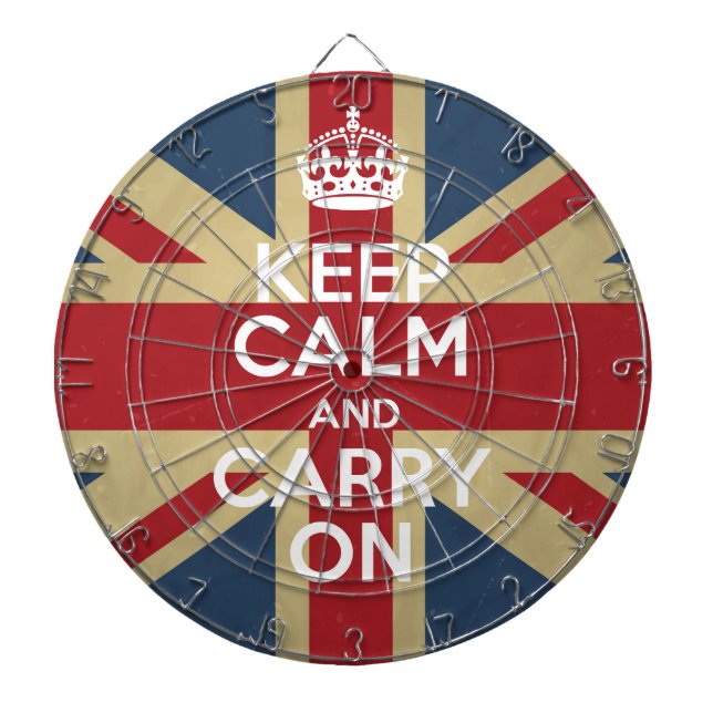Keep Calm And Carry On Dartboard (Front)