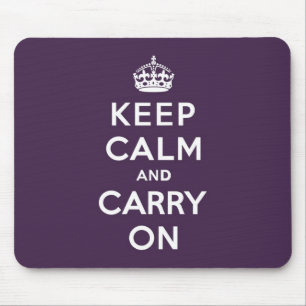 Keep Calm and Carry On Dioxazine Purple Mouse Mat