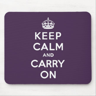 Keep Calm and Carry On Dioxazine Purple Mouse Mat