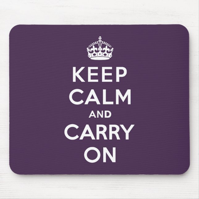 Keep Calm and Carry On Dioxazine Purple Mouse Mat (Front)