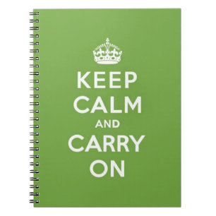Keep Calm and Carry On Emerald Green Notebook