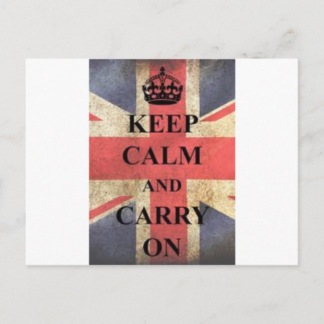 keep calm and carry on england postcard (Front)
