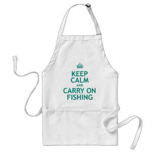 Keep Calm and Carry On Fishing Standard Apron