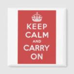 Keep Calm and Carry On Fridge Magnet<br><div class="desc">Keep Calm and Carry On is one of the most famous British poster slogans from the Second World War and is now enjoying a revival in these tough times. In bright red with white lettering and a regal crown, it makes a fun fridge magnet design. The magnet would make a...</div>