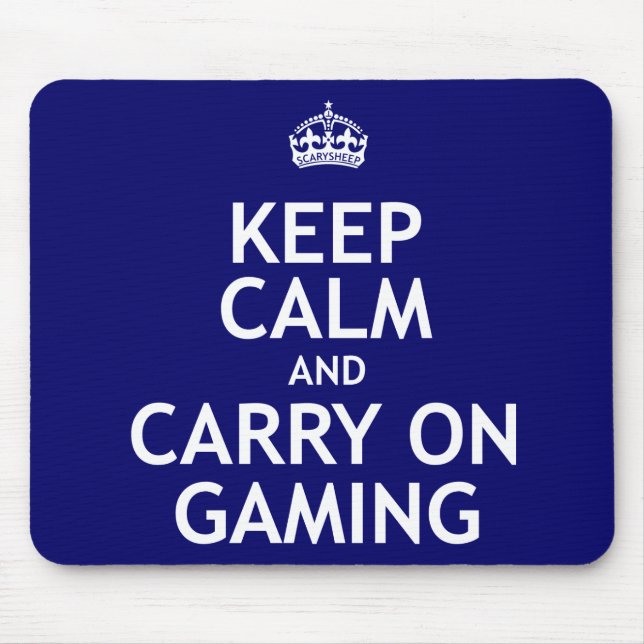 Keep Calm and Carry On Gaming Mouse Mat (Front)