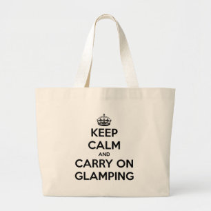 Keep calm and carry on glampling large tote bag