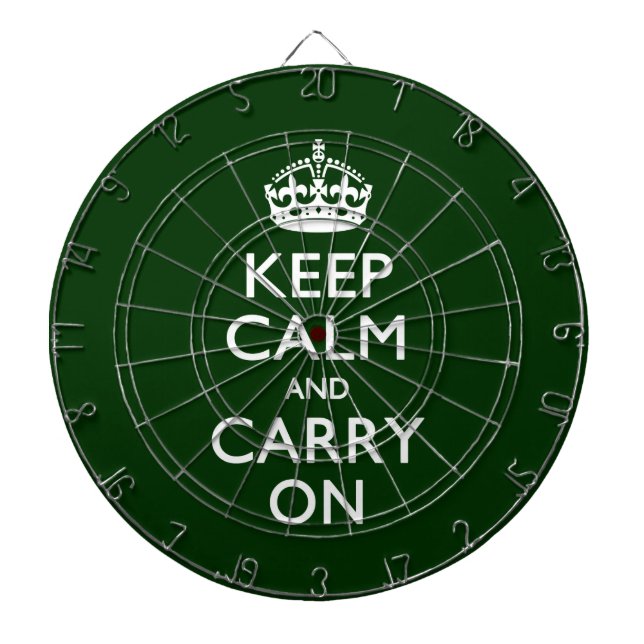 KEEP CALM AND CARRY ON Green Dartboard (Front)