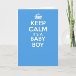 Keep calm and carry on greetings card - BABY BOY