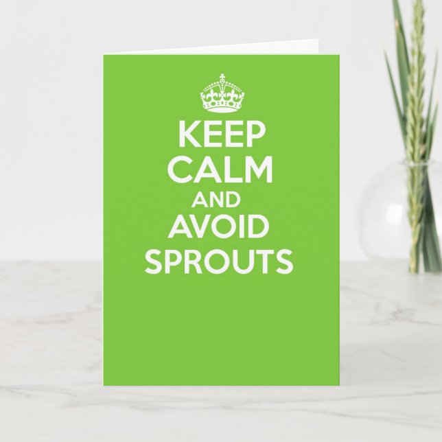 keep calm and carry on greetings card - SPROUTS (Front)