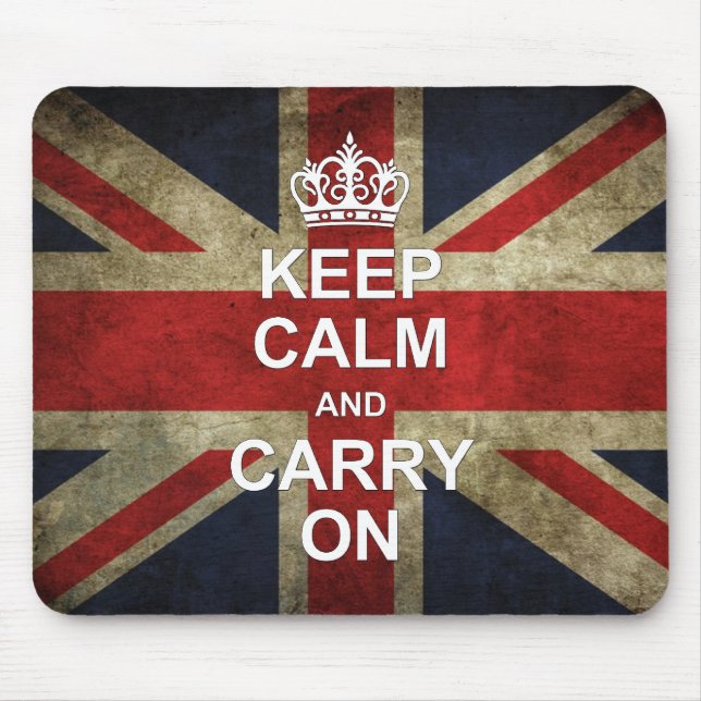 Keep Calm and Carry On - Grunge British Flag Mouse Mat (Front)