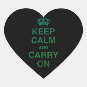 keep calm and carry on heart sticker
