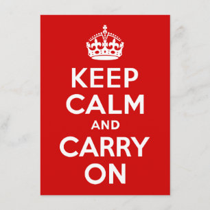 Keep Calm and Carry On Invitation