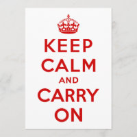 Keep Calm and Carry On Invitation
