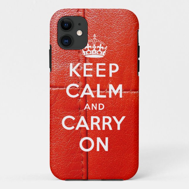 Keep Calm and Carry On iPhone 5 Case Leather Print (Back)