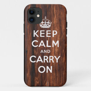 Keep Calm and Carry On iPhone 5 Case   Wood Print