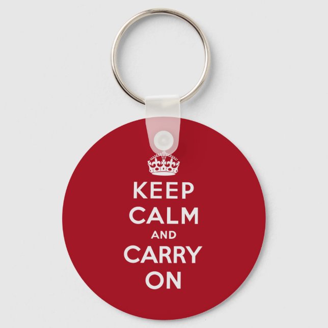 Keep Calm And Carry On Key Ring (Front)