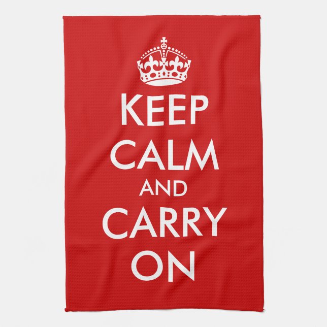 Keep calm and carry on kitchen towel (Vertical)