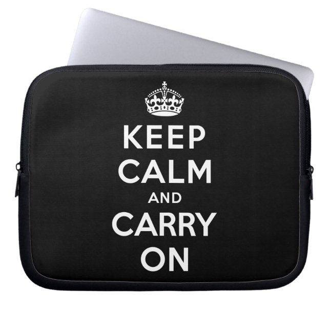 Keep Calm and Carry On Laptop Sleeve (Front)