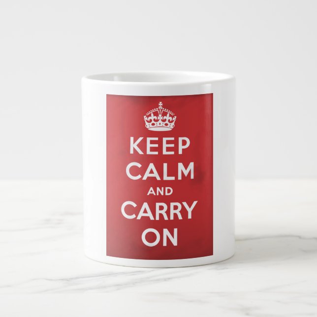 Keep Calm and Carry On Large Coffee Mug (Front)