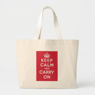 Keep Calm And Carry On Large Tote Bag