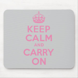 Keep Calm And Carry On. Light Pink. Best Price. Mouse Mat