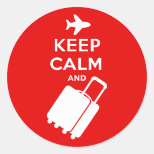 Keep Calm and Carry on Luggage Classic Round Sticker