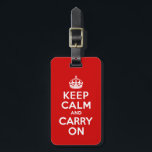 Keep Calm and Carry On Luggage Tag<br><div class="desc">"Keep Calm and Carry On" takes on a whole new meaning on a luggage tag. You can create personalised luggage tags by changing the address on the back.</div>