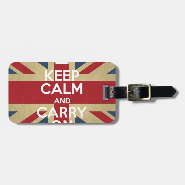 Keep Calm And Carry On Luggage Tag (Front Horizontal)