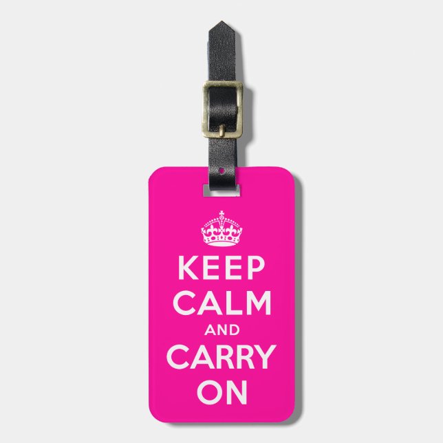 Keep Calm and Carry On Luggage Tag (Front Vertical)