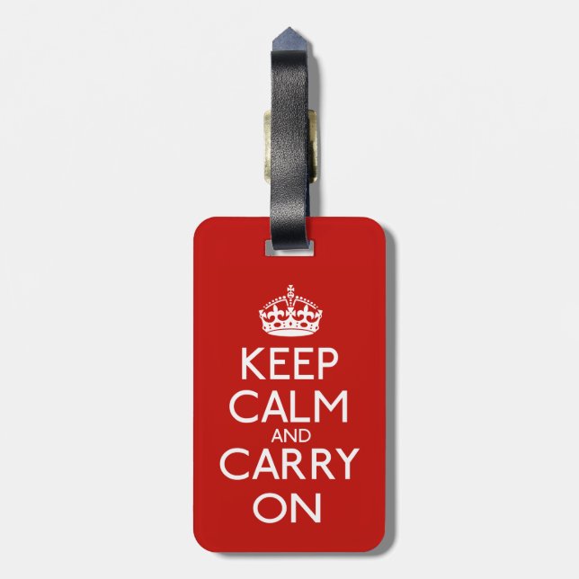 Keep Calm And Carry On Luggage Tag (Back Vertical)