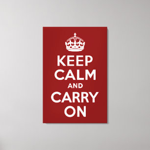 Keep Calm and Carry On Maroon Wrapped Canvas
