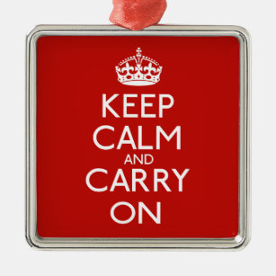 Keep Calm And Carry On Metal Tree Decoration