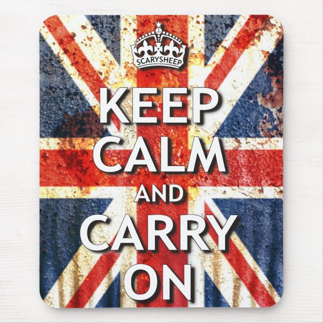 Keep Calm and Carry On Mouse Mat (Front)