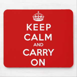 Keep Calm and Carry On Mouse Mat