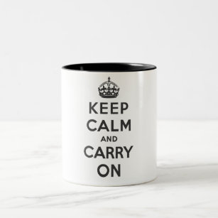 Keep Calm and Carry On - Mug - Black - Standard