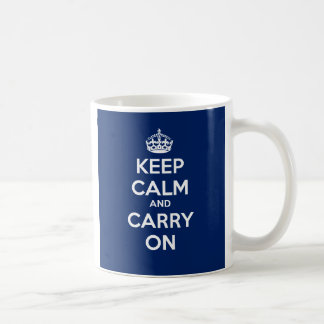 Keep Calm and Carry On Mug - Dk Blue