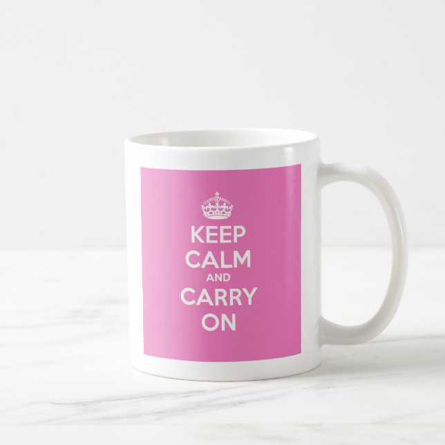 Keep Calm and Carry On Mug - Pink (Right)