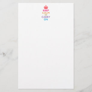 KEEP CALM AND CARRY ON Multicolored Stationery