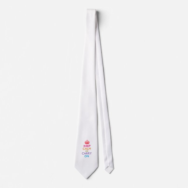 KEEP CALM AND CARRY ON Multicolored Tie (Front)