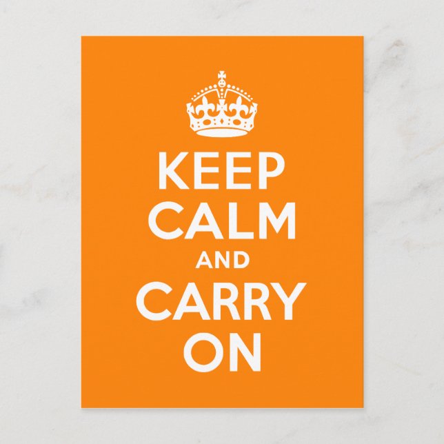 Keep Calm and Carry On Orange Postcard (Front)