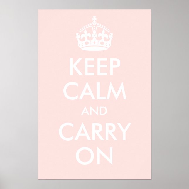 Keep Calm and Carry On Pale Pink Print (Front)
