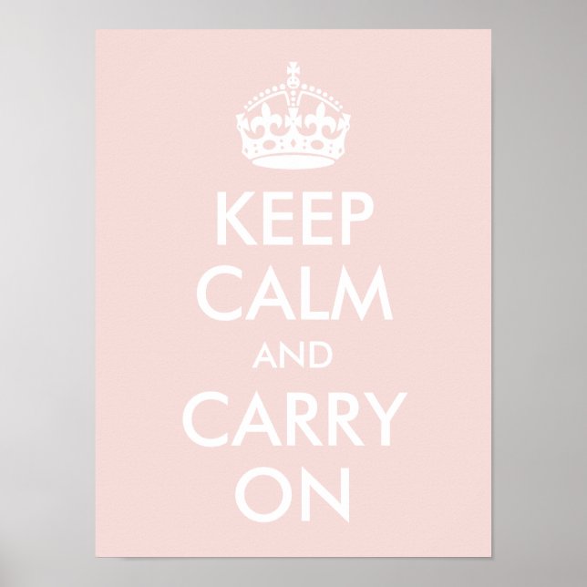 Keep Calm and Carry On Pale Pink Print (Front)