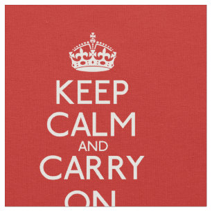 Keep Calm And Carry On Pattern Fabric