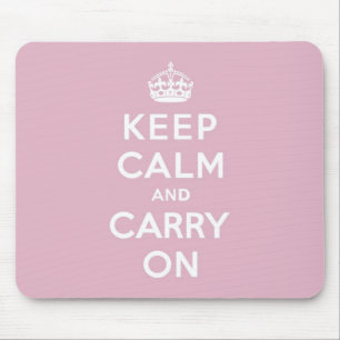 Keep Calm and Carry On Persian Rose Mouse Mat