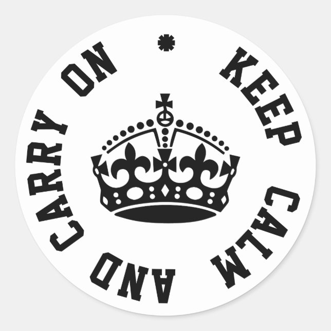 Keep Calm and Carry On - Personalised TEXT Classic Round Sticker (Front)